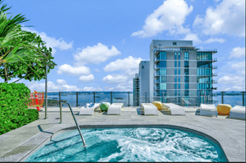 Rooftop jacuzzi with ocean views
